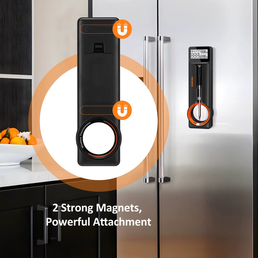 INKBIRD WiFi-Fleischthermometer in Schwarz mit Bluetooth 5.4, 5 mm ultradünner Sonde und IP67 wasserdichtem Gehäuse für BBQ und Grillen - Bild 4