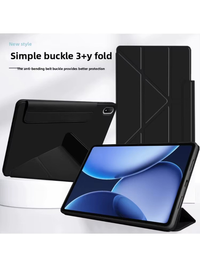 YOUQEEC Smart Flip Case Y-Folding Schutzhülle aus PU-Leder für OnePlus Pad 2, Pad 3, Pad Pro, Oppo Pad 4 und Pad 4 Pro in Grau - Bild 3