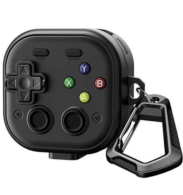 ZEKS 3D-Gamepad-Schutzhülle für Samsung Galaxy Buds 4 und Buds 4 Pro in Schwarz mit Schalterverschluss und Stoßschutz - Bild 1
