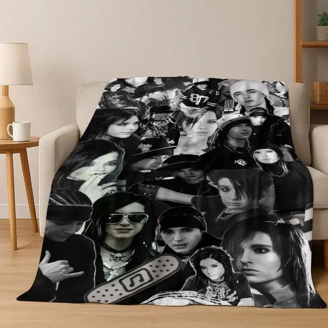 Tokio Hotel Flanell-Überwurfdecke mit Rock Music Art Design für dein Zuhause und Schlafzimmer - Bild 1