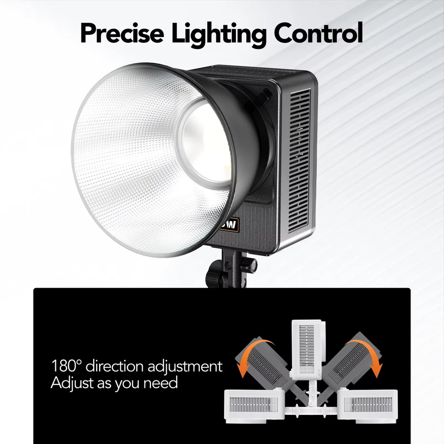 Nagnahz 330 W LED-Videoleuchte in Schwarz mit Bowens-Montage, zweifarbig 2700 K–6500 K und App-Steuerung für Fotostudio und Fotografie - Bild 5