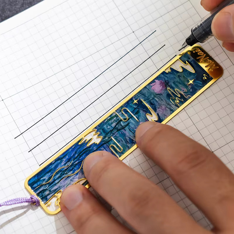 Kreatives Lesezeichen im klassischen chinesischen Stil aus Metall, blau und mehrfarbig - Bild 3