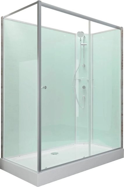 Schulte Komplettduschkabine Ibiza Eckdusche mit Schiebetür und Duschsystem, Farbe Transparent, B/T/H: 120 x 90 x 204 cm - Bild 1