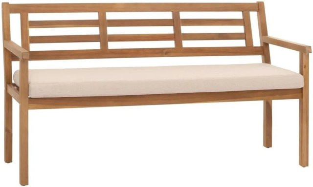 MCW Gartenbank N47 aus Massiv-Holz Akazie mit Kissen in Beige - Bild 2