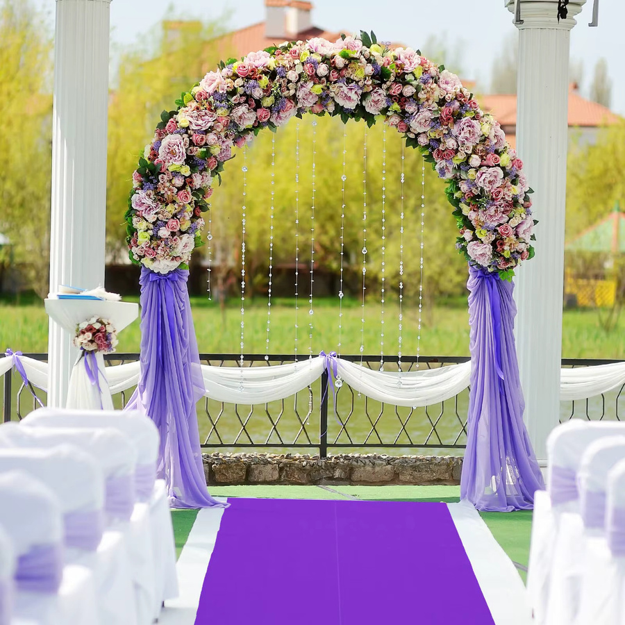 Anti-Rutsch-Teppich aus lila Vliesstoff für Hochzeiten, Bühnen und Events - Bild 2