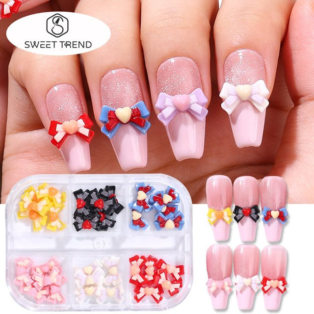 SWEET TREND Nail Art Charms, Schleifen-Nageldekoration, Glänzend - Bild 1