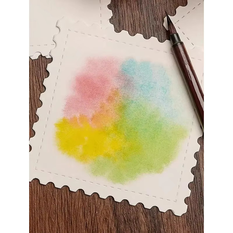 DINGYI STATIONERY Aquarellpapier Stempel-Ticket-Stub in Weiß, 25 Blatt, 300 g/m², 50 % Baumwolle - Bild 2