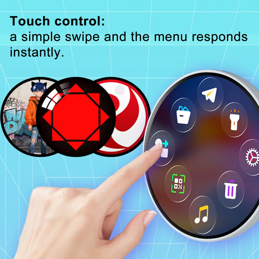 Dreamburgh Smart Cyber Badge mit 1,85 Zoll HD-Display und Touchscreen in Grau zur Musik- und 2D-Fotoanzeige - Bild 2
