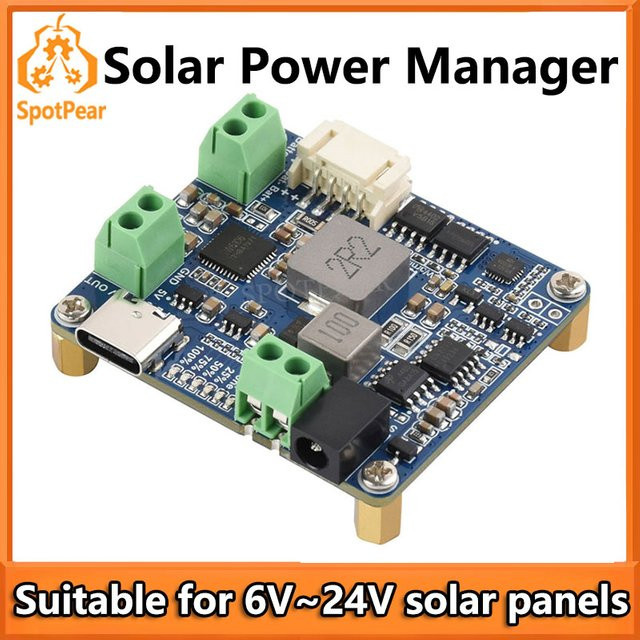Spotpear Solar Power Manager Modul D für 6-24V Solarpanels zum Laden von Li-Batterien mit 5V 3A Ausgang für Raspberry Pi, Arduino und Jetson - Bild 1