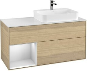 V&B Finion Waschtischunterschrank Wandmontage, Eicheveneer braun lackiert, Breite: 120 cm - Bild 1