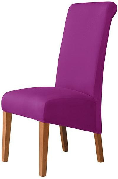 BRHUIXUE XL Spandex Stuhlbezüge aus elastischem Polyester-Elastan in Lila, schmutzabweisende Sitzbezüge für Esszimmerstühle - Bild 1