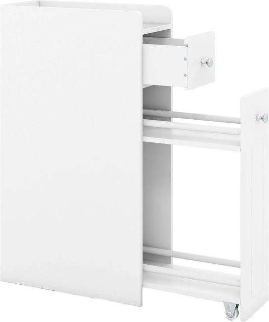 Costway Nischenschrank Badschrank mit Rollen in Weiß - Bild 1