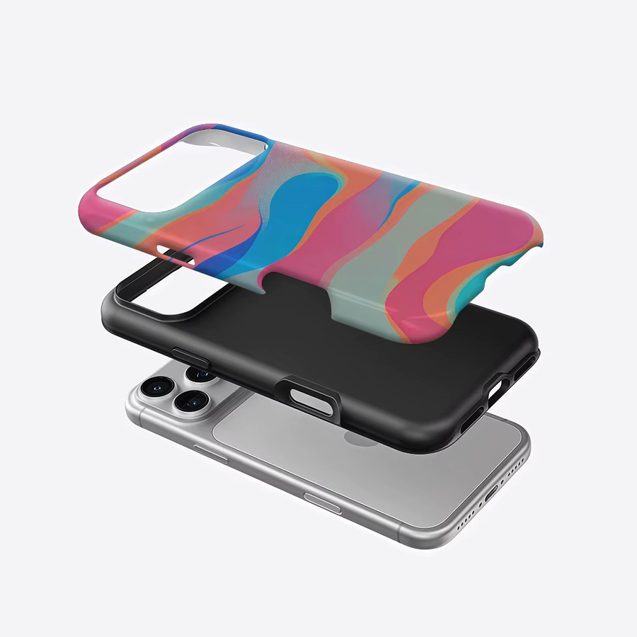 Potdemiel Aurea Case Matte Bumper MagSafe kompatible Schutzhülle für iPhone mit Gradient Wave Design in Multicolour - Bild 2