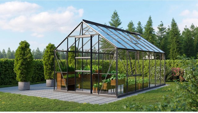 Vitavia Gewächshaus Meridian 1 Vorzugsset in Schwarz mit Sicherheitsglas und Aluminiumrahmen - Bild 1