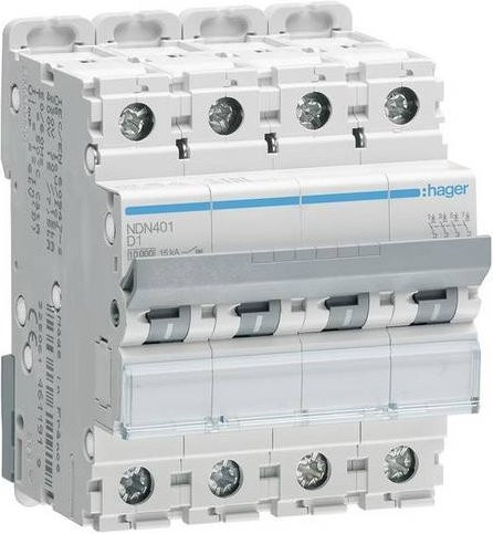 Hager NDN401 Leitungsschutzschalter 4-polig 1A 400V in Weiß - Bild 1