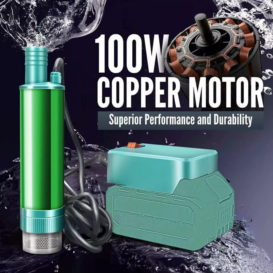 Elektrische Tauchpumpe für Makita Lithium-Akku 24V mit Tankpistole, grüne Wasserpumpe für Bewässerung und Diesel-Öl-Transfer, Fördermenge 40-60L/min - Bild 4