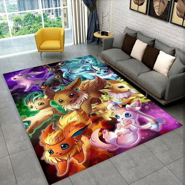 Pikachu Pokemon Cartoon Teppich Rutschfeste Fußmatte für Wohnzimmer und Schlafzimmer B/B: 60 x 40 cm - Bild 1