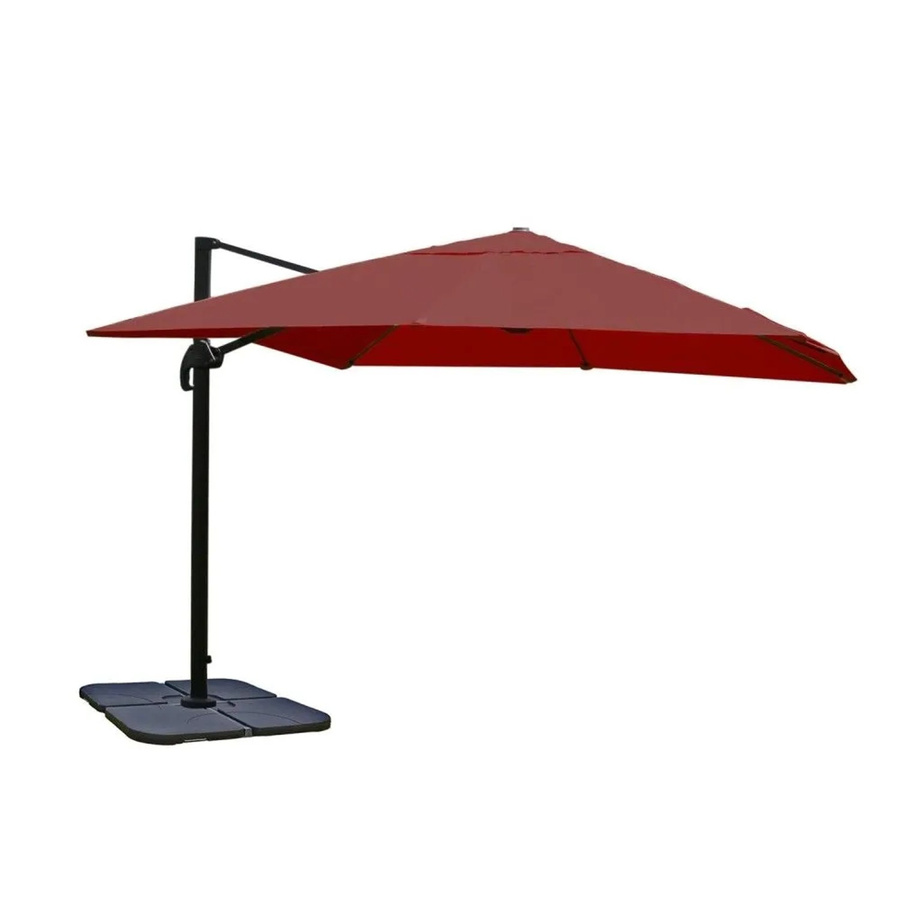 MCW Gastronomie-Ampelschirm A96 mit Ständer, Farbe Bordeaux, Material: Polyester und Alu/Stahl, Durchmesser: 4,24 m, Maße: 3 x 3 m - Bild 2