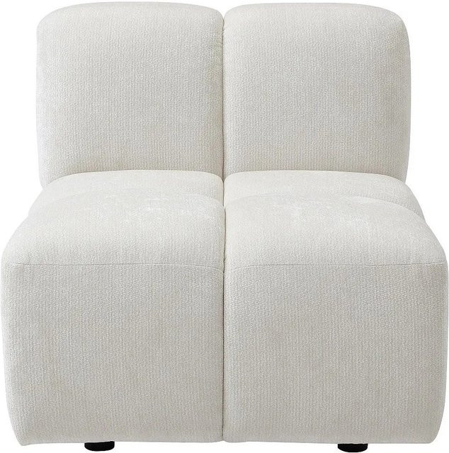 Carlivi Sessel mit gerader Rückenlehne und gestepptem Design in Off White Weiß - Bild 1