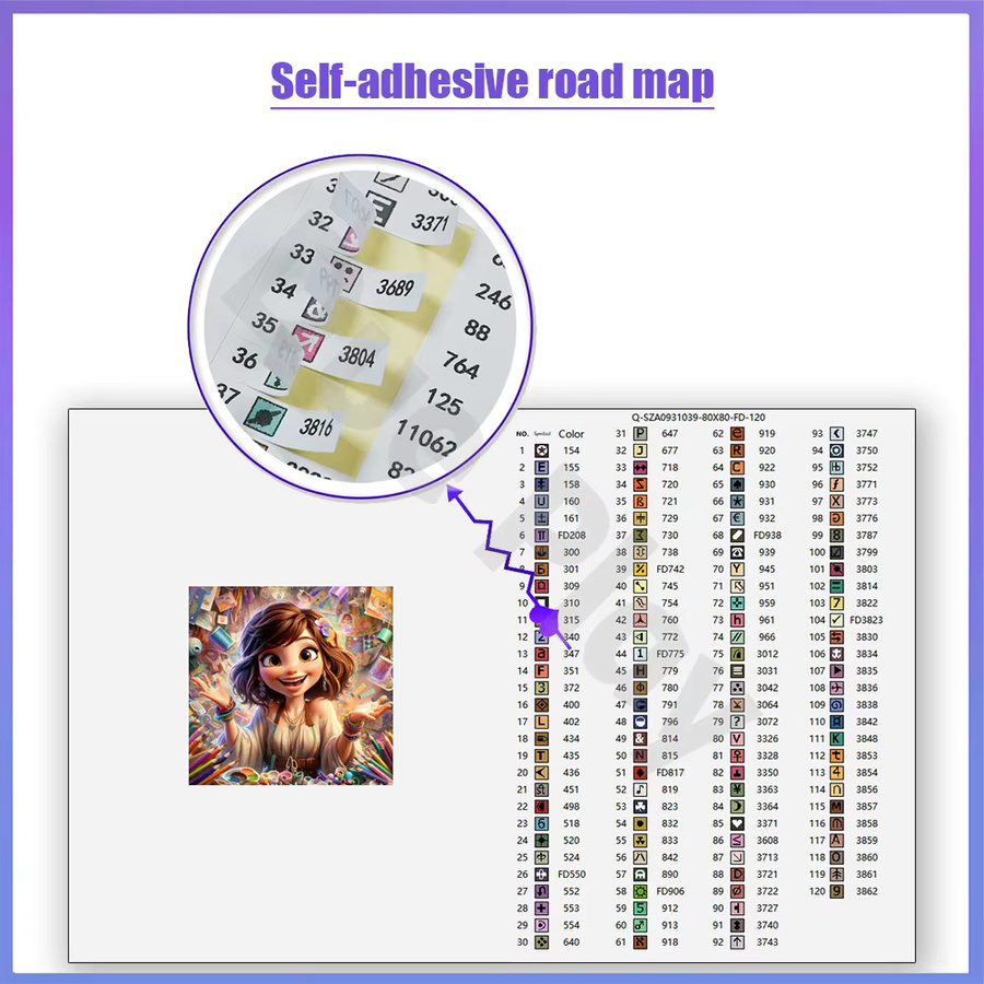 MTdiyart 5D DIY Diamantmalerei Legende FD AB mit Aufkleber, quadratisches Resin-Foto-Set, Multicolour, abstraktes Motiv - Bild 2