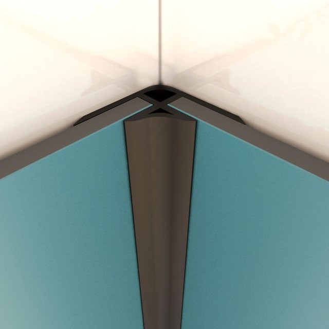 Aurlane Innenwinkelprofil aus Aluminium in Schwarz, B/T/H: 1 x 1 x 210 cm - Bild 1
