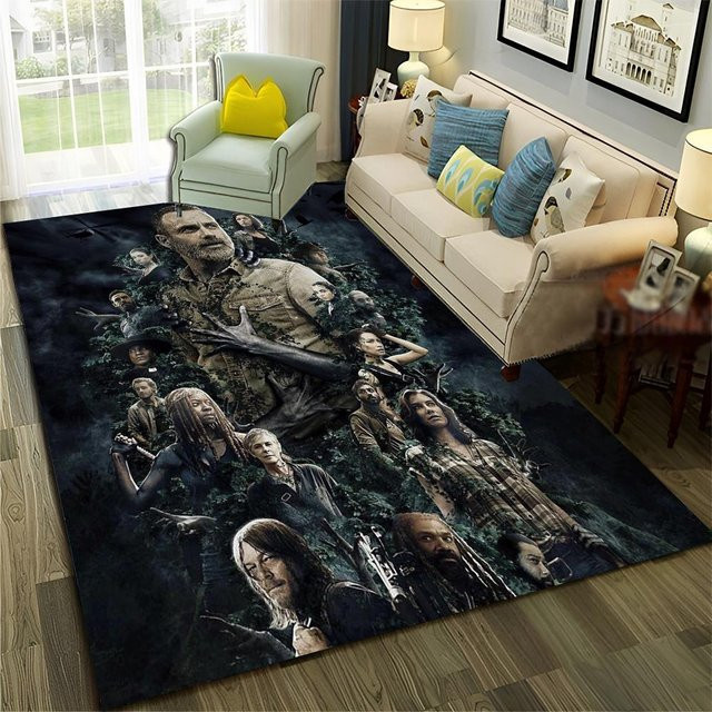 The Walking Dead TWD Teppich HGHT, rutschfeste Bodenmatte aus Polyester, Schwarz, Breite: 40 cm, Länge: 60 cm - Bild 1