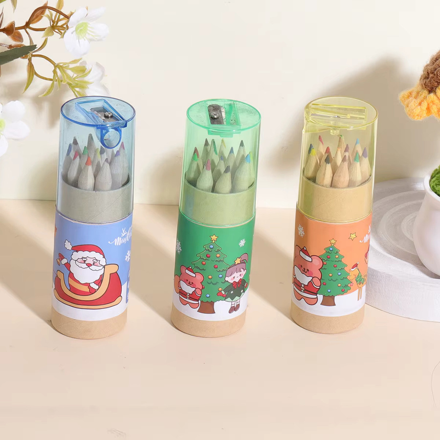 Weihnachts-Buntstiftset mit 12 Farben in Multicolour für Studium und Büro - Bild 2