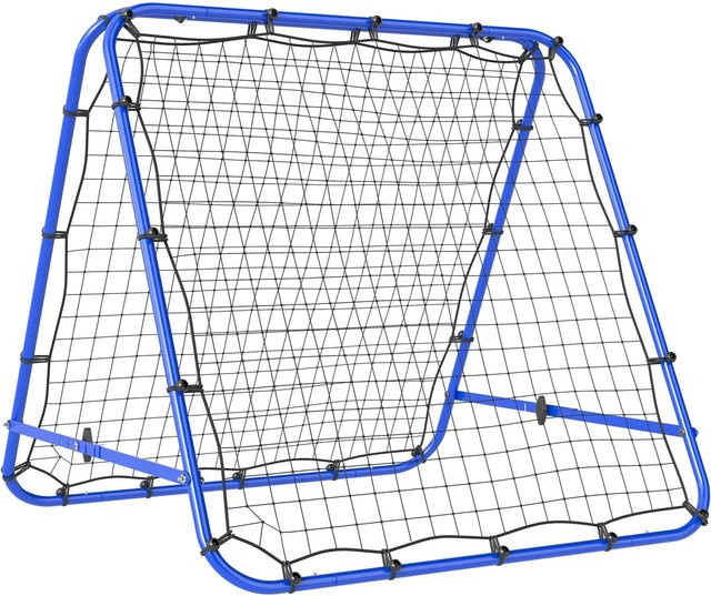 HOMCOM Fußball Rebounder Kickback Tor beidseitige Rückprallwand Netz Stahl - Bild 1