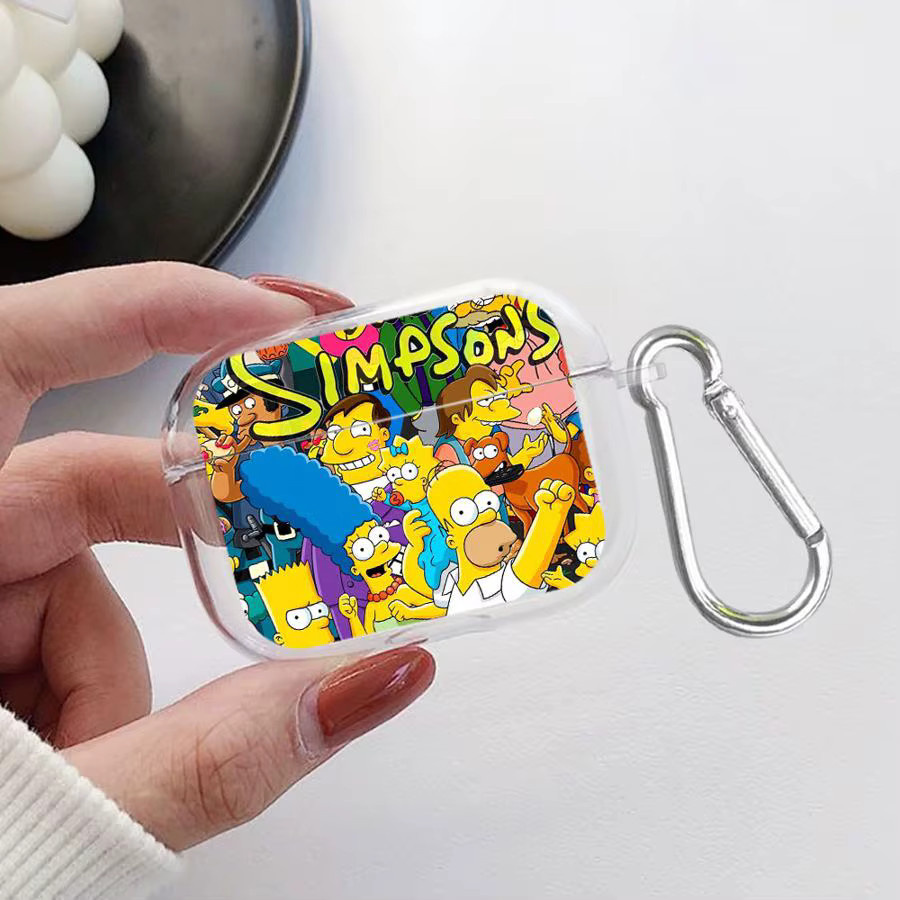 Transparente AirPods Hülle mit Simpsons Homer Cute Design für AirPods 1, 2, 3, Pro, Pro 2 und Pro 4 - Bild 2