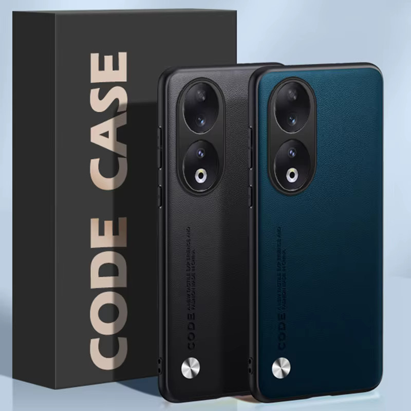 Gelbe PU-Lederhülle für Honor 100 90 70 50 Pro als Matt Silikon Vollschutz Handyhülle - Bild 1