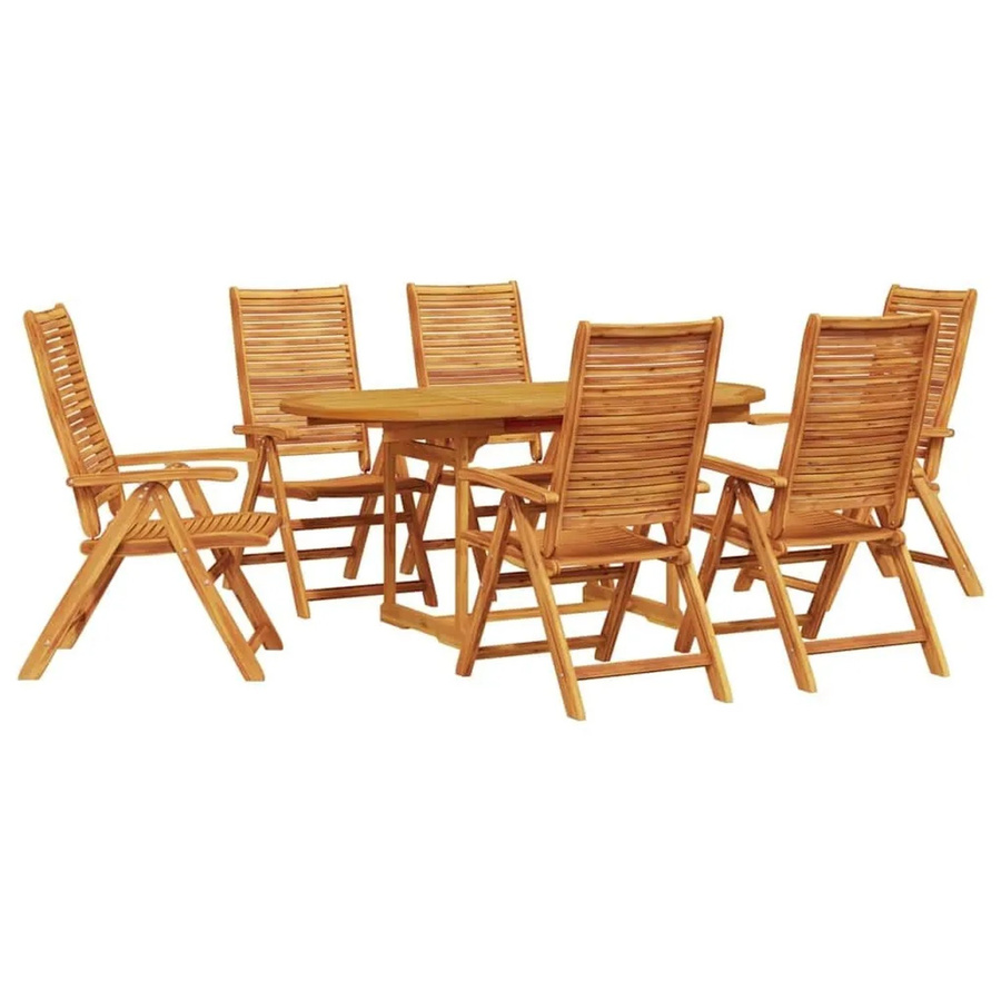vidaXL Garten Essgruppe aus Massivholz Akazie, 7-teilig, Braun - Bild 2