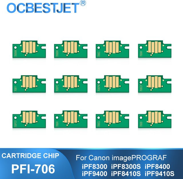 PFI-706 permanenter Patronen-Chip für Canon Drucker IPF8300, IPF8300S, IPF8400, IPF8400SE, IPF9400, IPF9400S, IPF8410S und IPF9410S - Bild 1