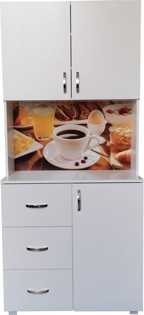 Küchenbuffet HTI-Line Blanca in Weiß mit Türen, Schubladen und Regalen - Bild 1
