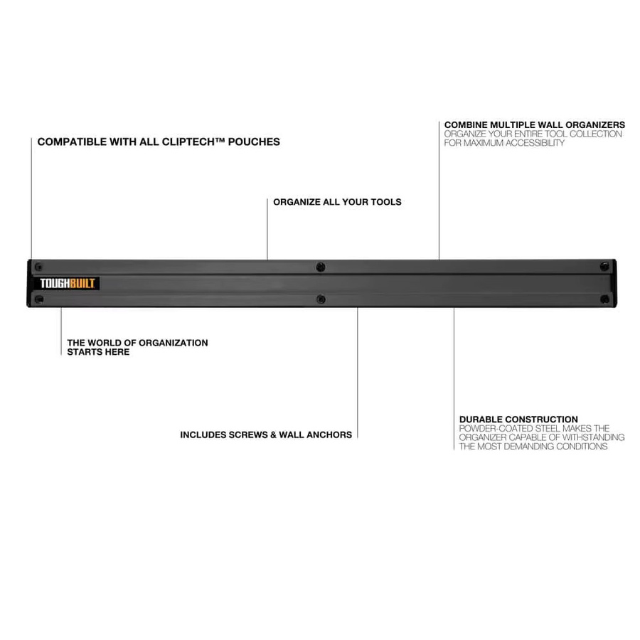 Toughbuilt Wandmontage-Modul Werkzeugtasche Schnellaufhänge-Komponente Schwarz TB-53 - Bild 2