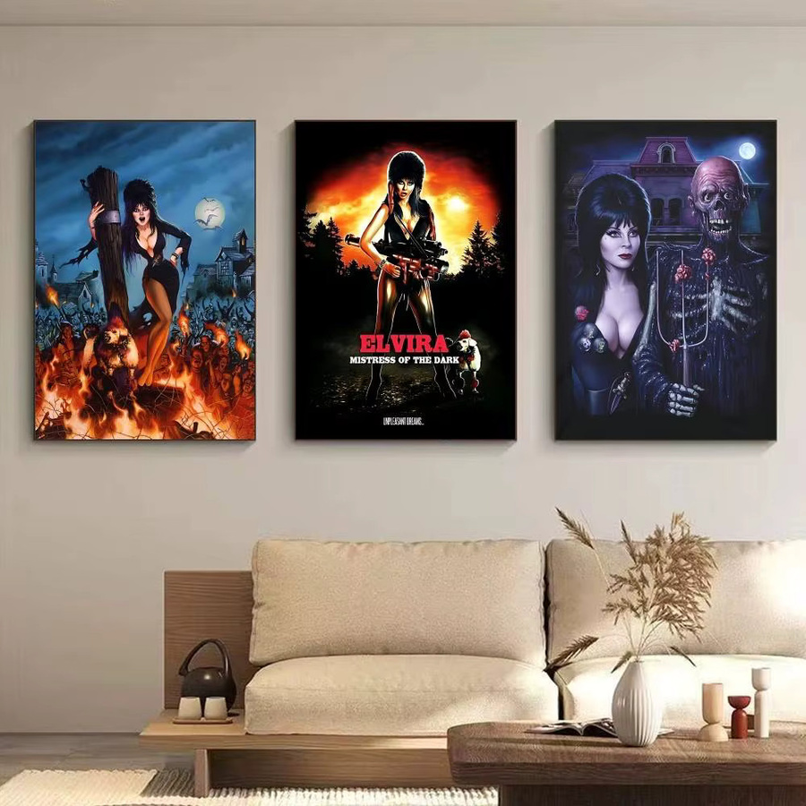 Elvira, Herrin des Dunkels Leinwandposter als moderne Wanddekoration für dein Wohnzimmer oder Schlafzimmer, mehrfarbig - Bild 3