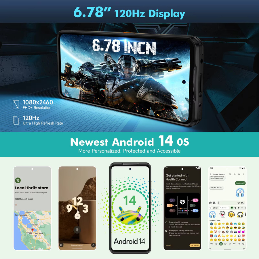 Ulefone Armor 25T Robustes Smartphone in Schwarz mit 256GB ROM, 4G LTE, NFC und Android 14 - Bild 3