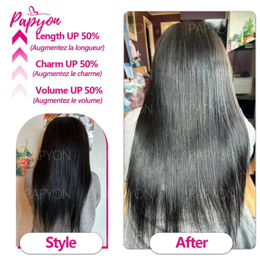 PAPYON Clip-in-Haarverlängerungen aus 100 % Echthaar, 120 g - Bild 2