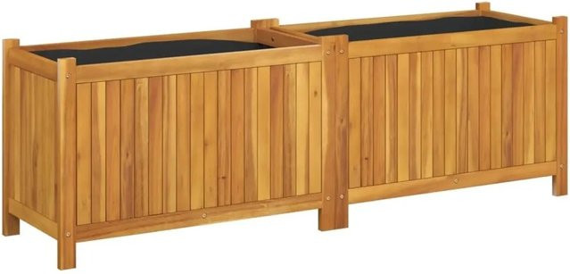 vidaXL Pflanzkübel mit Einlage aus Akazien-Massivholz in Braun, B/T/H: 153 x 38,5 x 50 cm - Bild 1