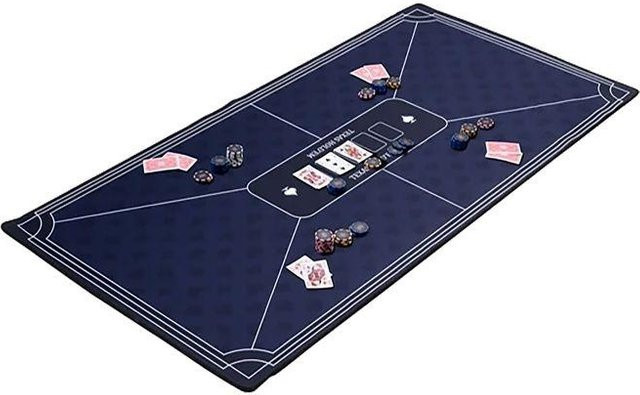 Matgames Poker Matte Blau, rutschfeste Spieloberfläche aus Polyester und Kautschuk, B/T: 120 x 60 cm, Dicke: 3 mm - Bild 1