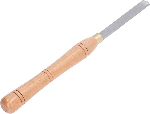 Schräger Dreiecksdrechselmeißel aus HSS mit ergonomischem Buchengriff in Beige von Painter - Bild 1