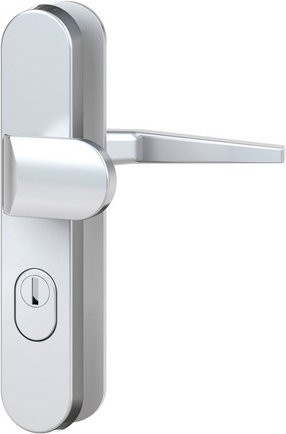 BASI Schutzbeschlag ES0 ZA Wechsel-Garnitur aus Aluminium in Silberfarben mit Rundform und PZ-Lochung - Bild 1