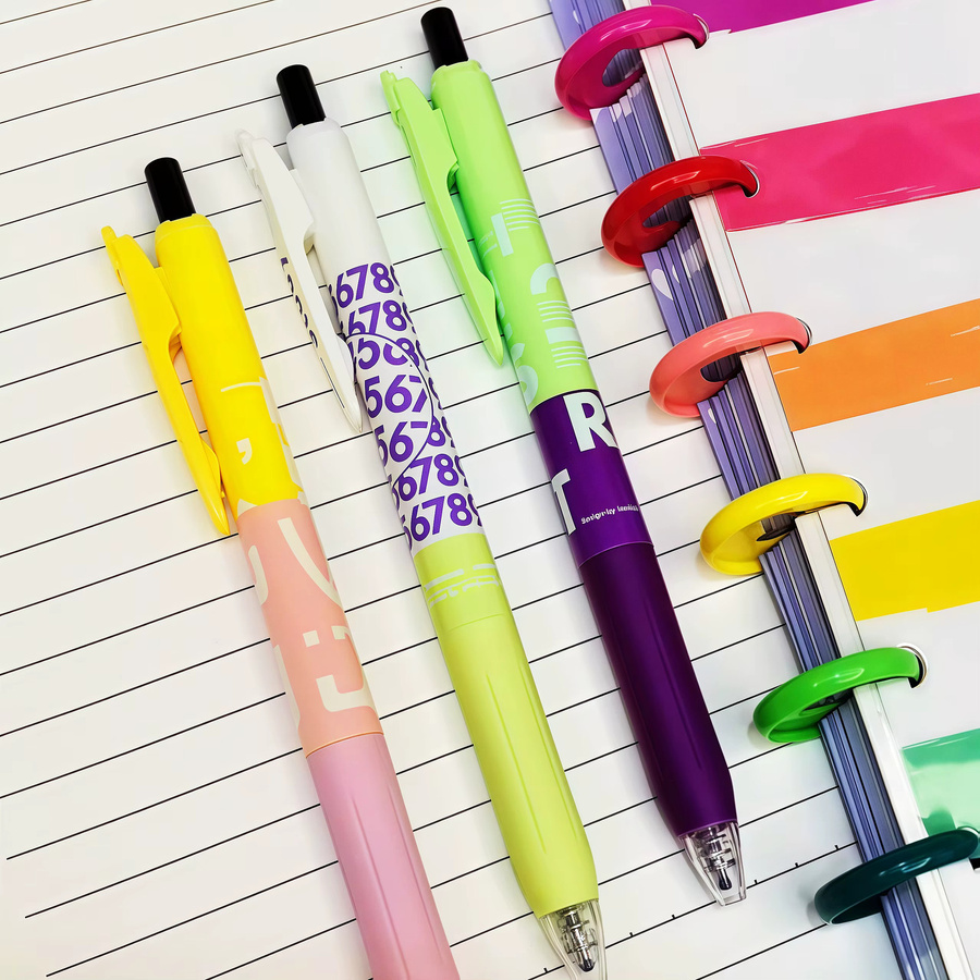 Kookei Personalisierte Gelstifte 20-teilig mit 0,5 mm feiner Spitze und weichen Gummigriffen in Schwarz und Multicolour - Bild 3