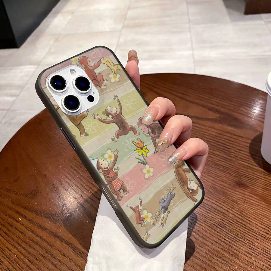 Potdemiel Handyhülle mit Affen-Design und Wellenmuster für iPhone, Mehrfarbig - Bild 3