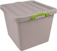 Really Useful Box Aufbewahrungsbox Recycling mit Deckel und Griffen, Grau, 60 l - Bild 1