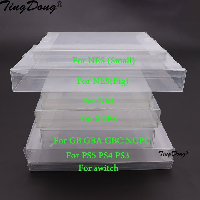 TingDong Transparente Spielkassettenbox aus Kunststoff-PET für CIB-Spiele (N64, NES, SNES, GB, GBA, GBC, NGPC, PS5) - Bild 1