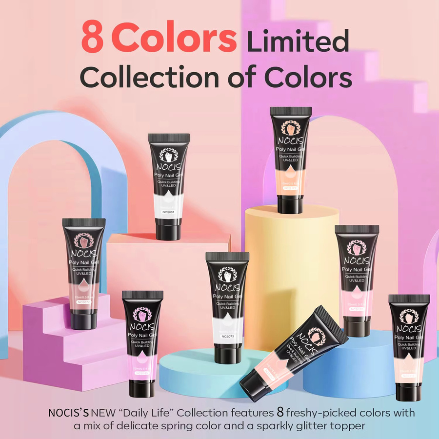 NOCIS Nagel-Polygel-Verlängerung, 30 ml, 8 Farben, glänzend - Bild 2