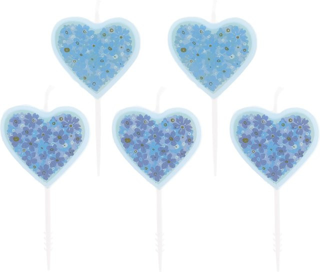 Rico Design Kuchenkerzen Vergissmeinnicht in Blau mit floralem Design - Bild 1
