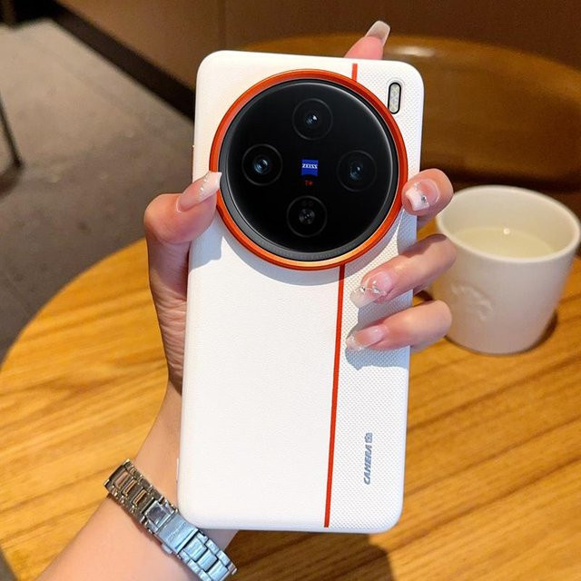 GRASALE Schutzhülle aus PU-Leder für VIVO X100 Pro, X100 Ultra und X100S Pro in Weiß - Bild 1