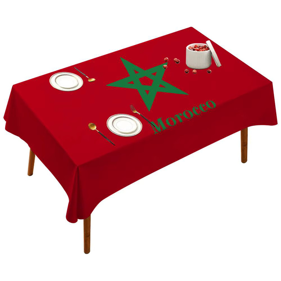 Wasserdichte Tischdecke mit Marokko-Flagge in Rot von Potdemiel zur Tischdekoration - Bild 2