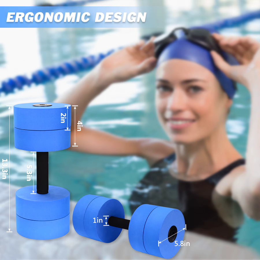 Hikeen Wasserhanteln Set aus EVA-Schaum für Aquatische Übungen in Grau und Blau - Bild 3